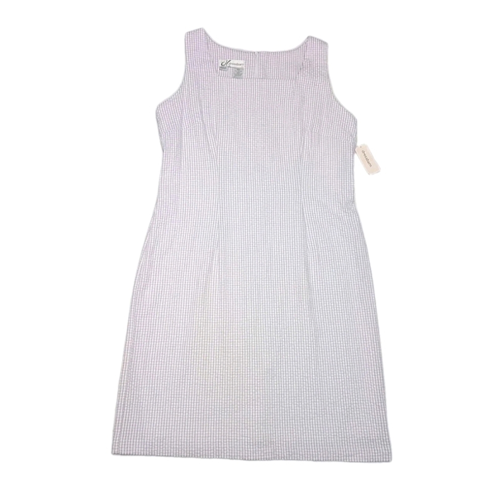 NWT Dress Barn Lilac/White Cotton Seersucker Sleeveless Dress 12 Square Neck VTG